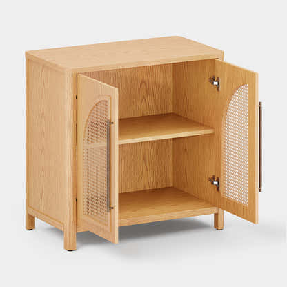 Arden Cane 32“ Oak Storage Cabinet
