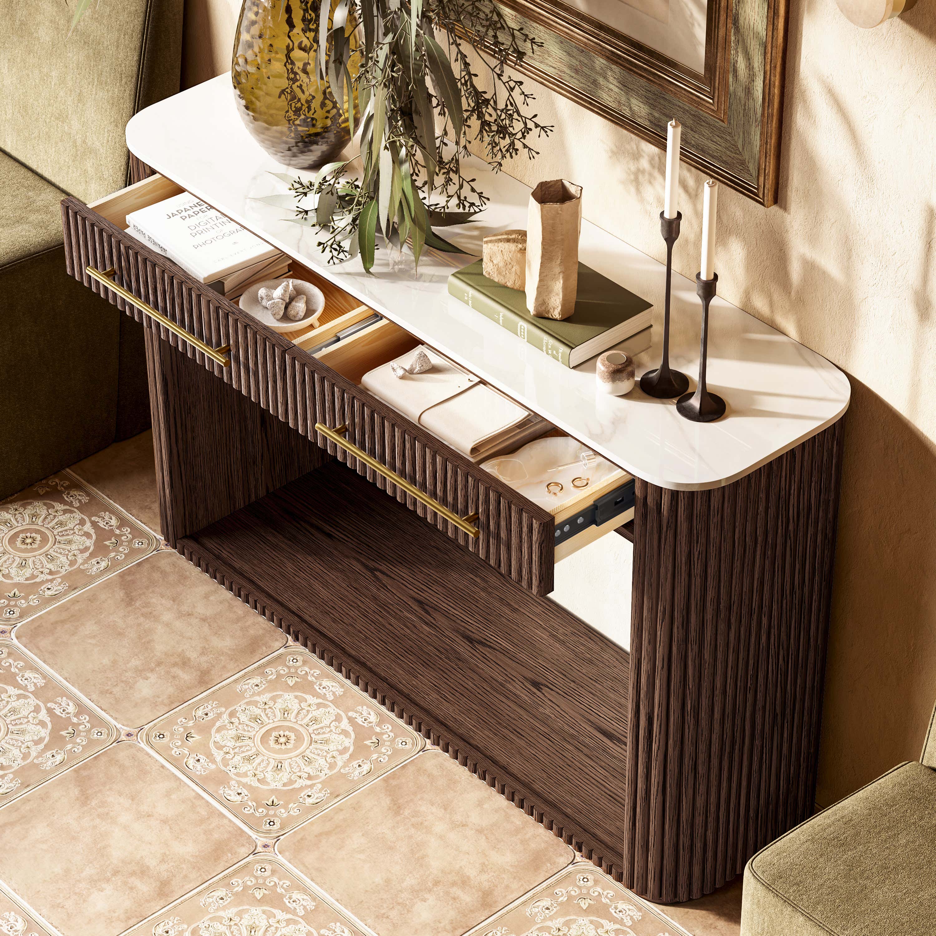 Riley Sintered Stone Console Table 47"W