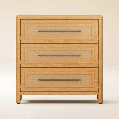 Arden Cane 32" Oak 3-Drawer Chest