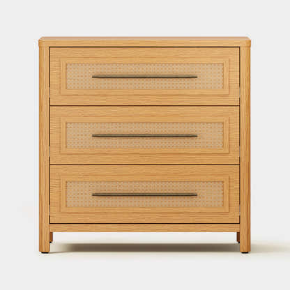 Arden Cane 32" Oak 3-Drawer Chest