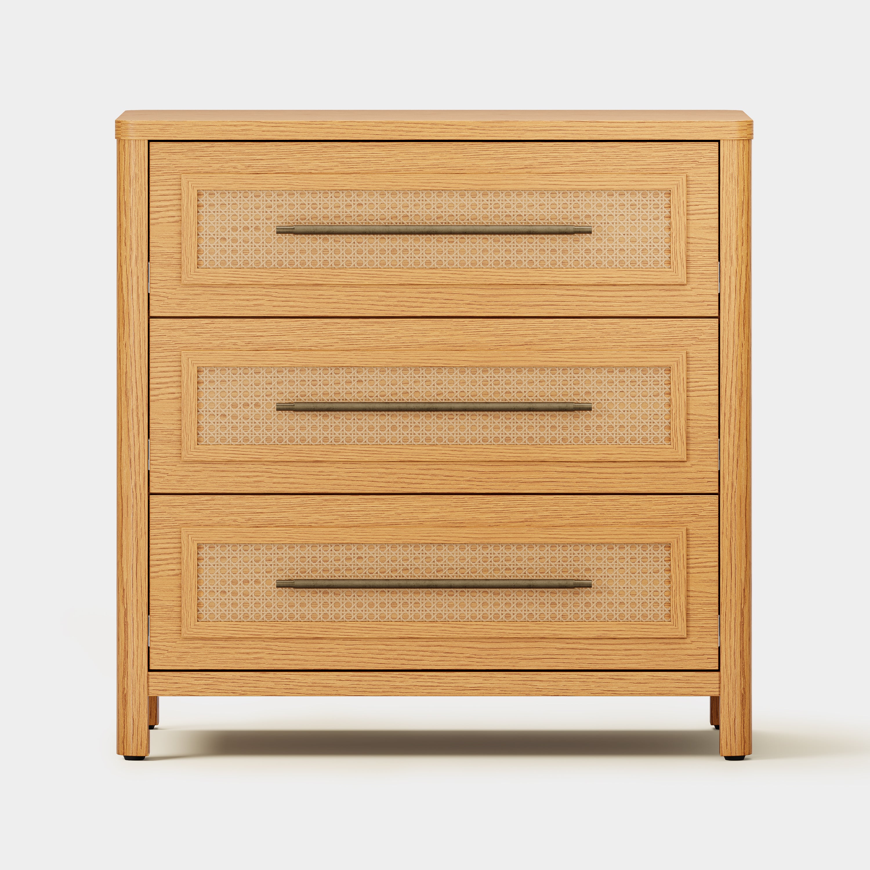 Arden Cane 32" Oak 3-Drawer Chest