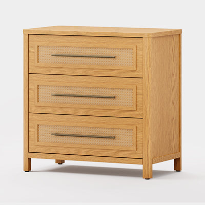 Arden Cane 32" Oak 3-Drawer Chest