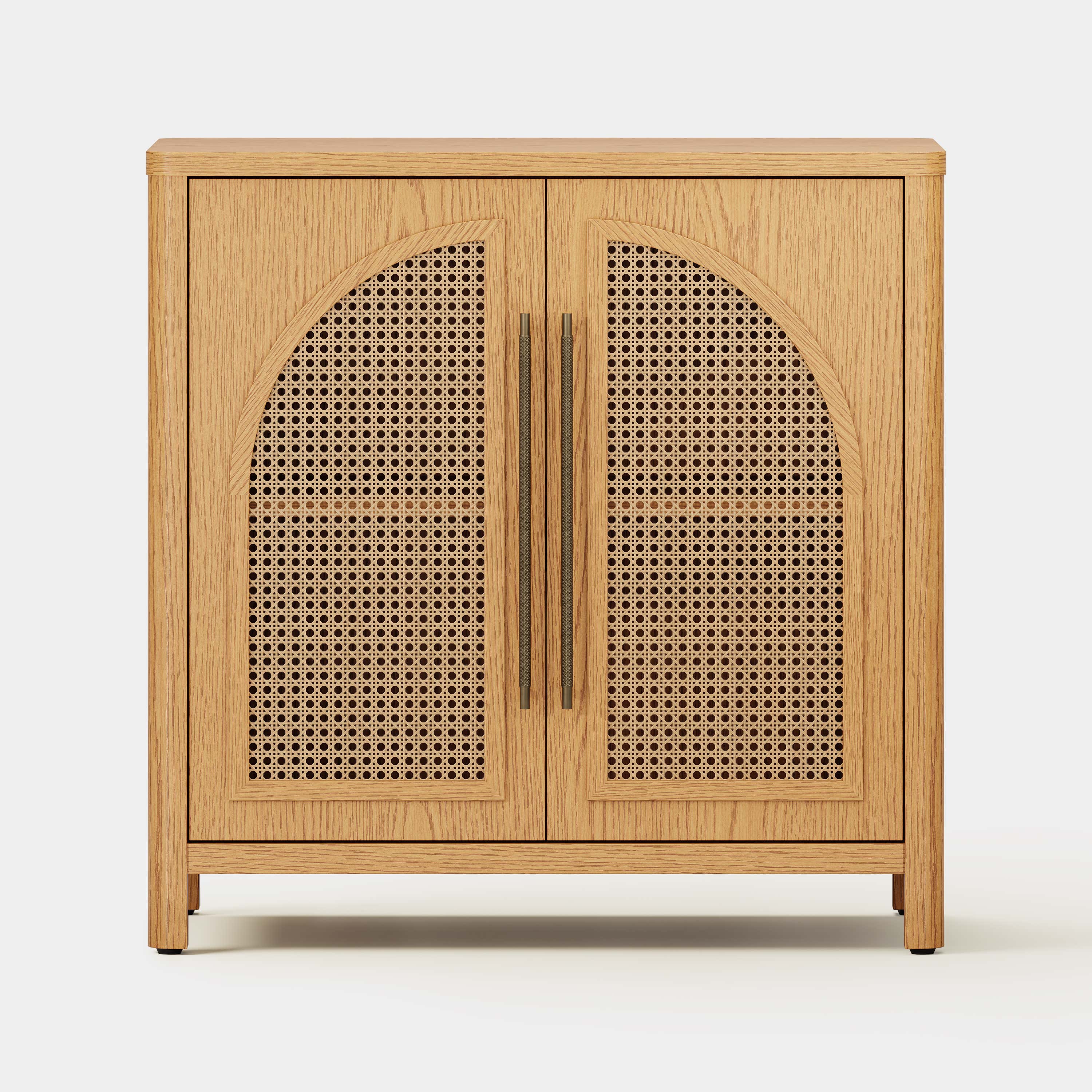 Arden Cane 94.5″ Oak Modular Media Console(Set of 3)