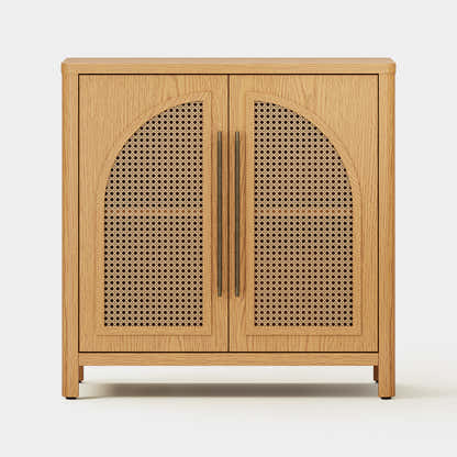 Arden Cane 94.5″ Oak Modular Media Console(Set of 3)
