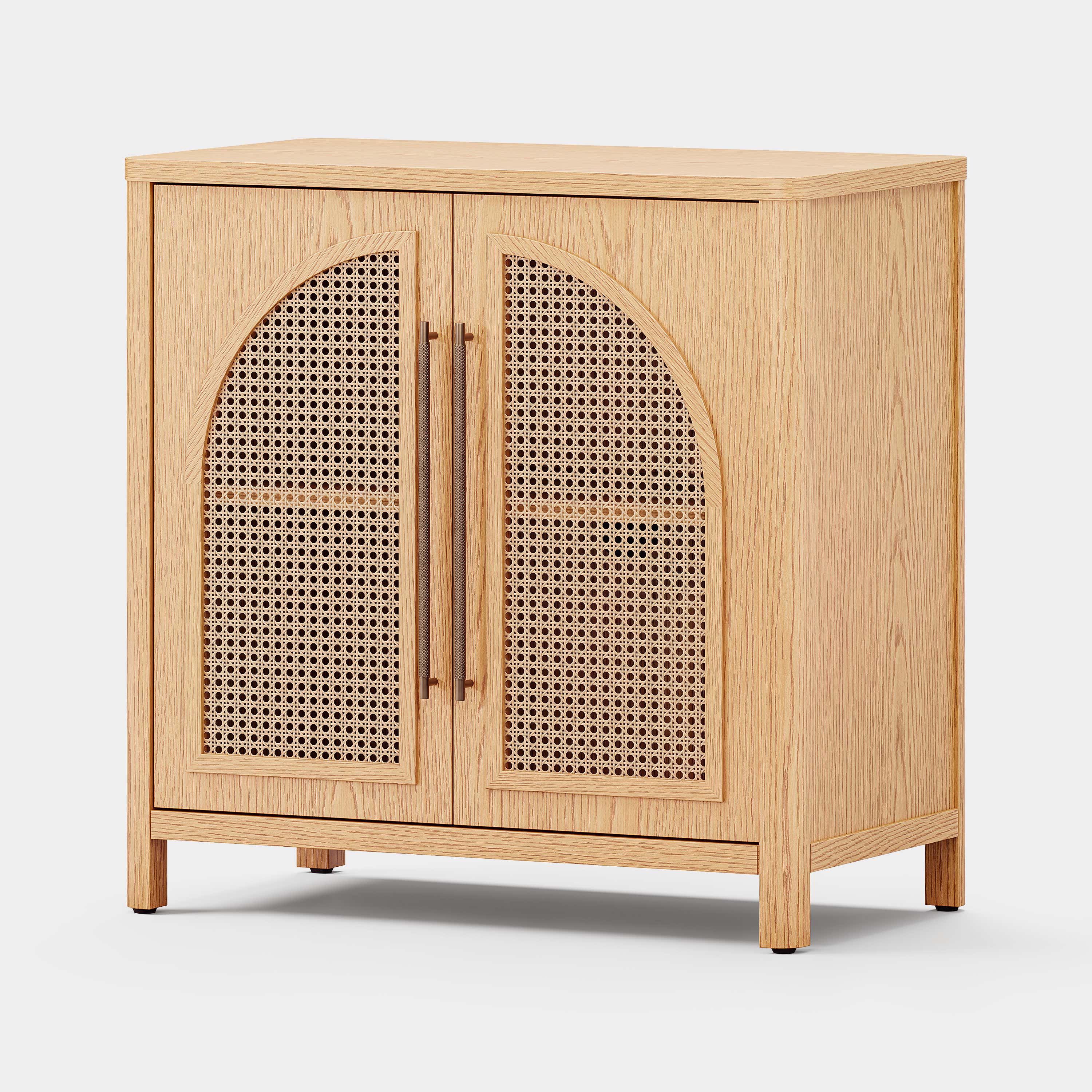 Arden Cane 94.5″ Oak Modular Media Console(Set of 3)