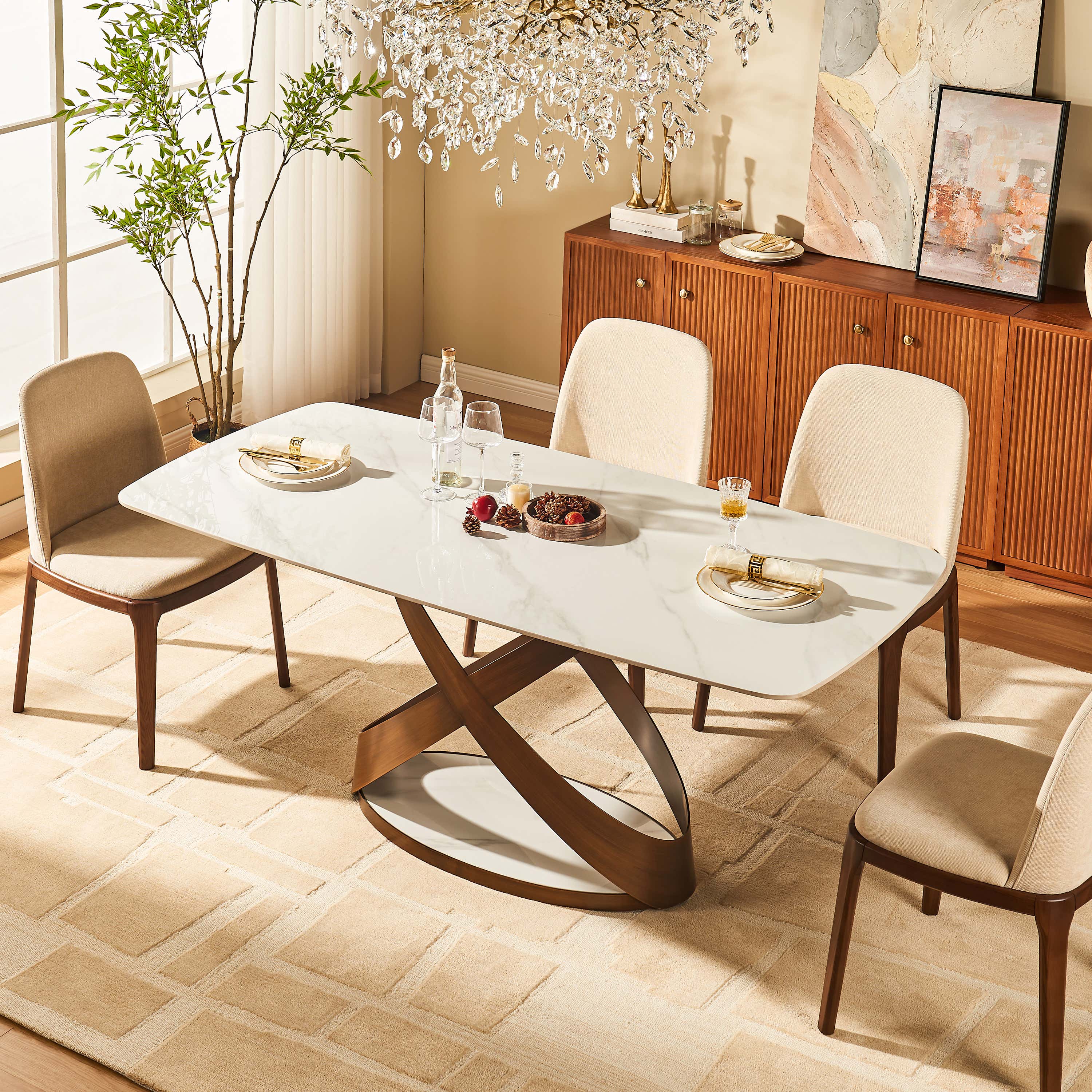 Koda Sintered Stone Rectangular Dining Table 71"