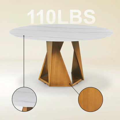 Aurelia Sintered Stone Round Dining Table 59"