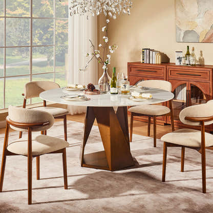 Aurelia Sintered Stone Round Dining Table 59"