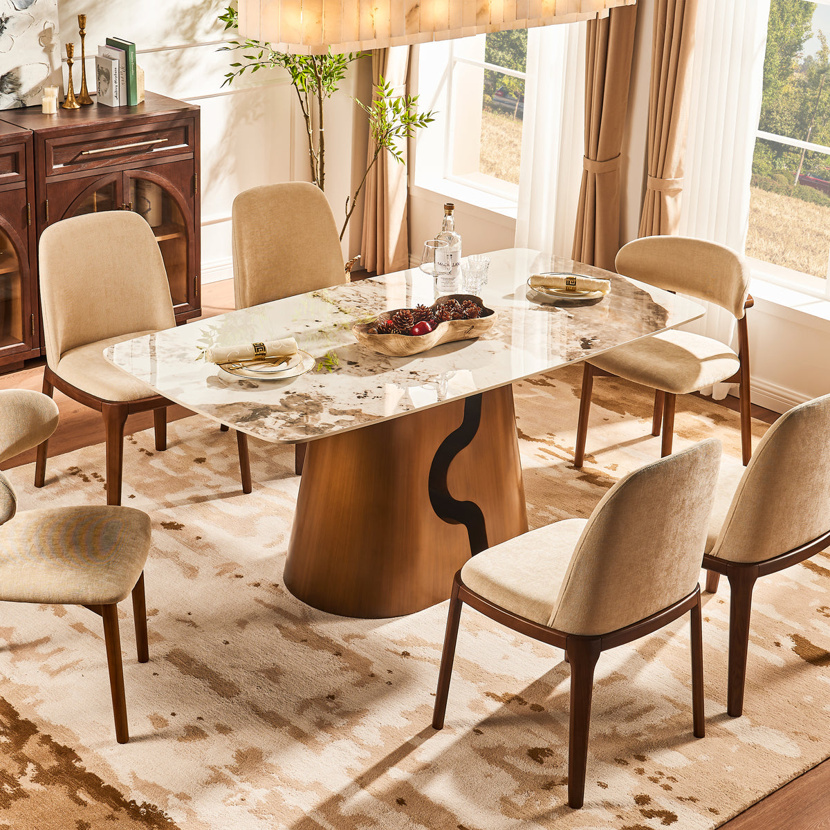 Synergy Sintered Stone Rectangular Dining Table 71"