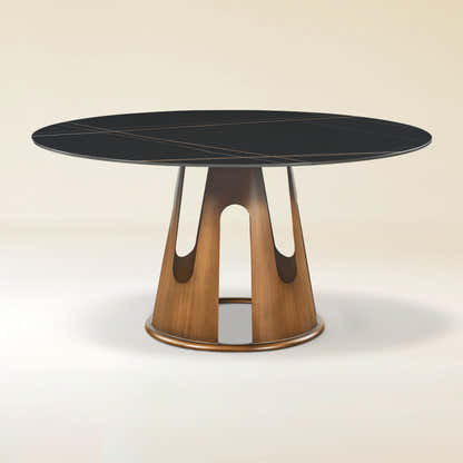Lyra Sintered Stone Round Dining Table 59"
