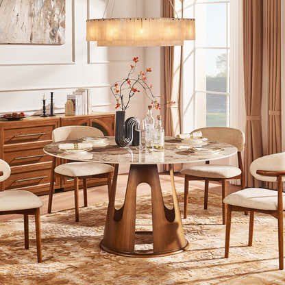 Lyra Sintered Stone Round Dining Table 59"