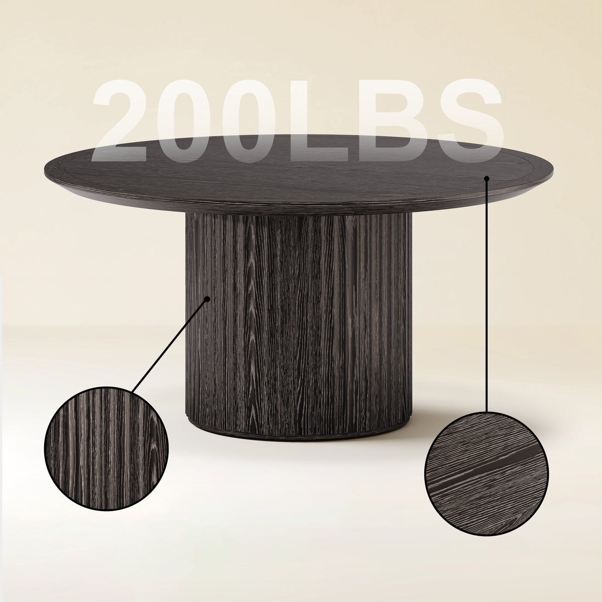 Aurelius Fluted Round Dining Table 60"W
