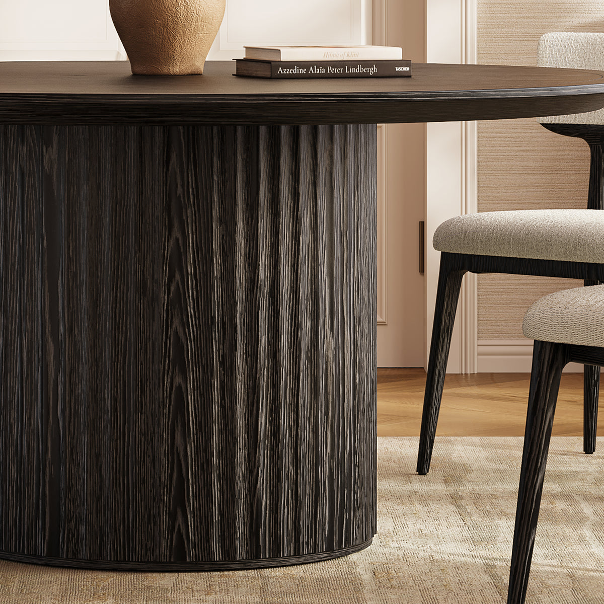 Aurelius Fluted Round Dining Table 60"W