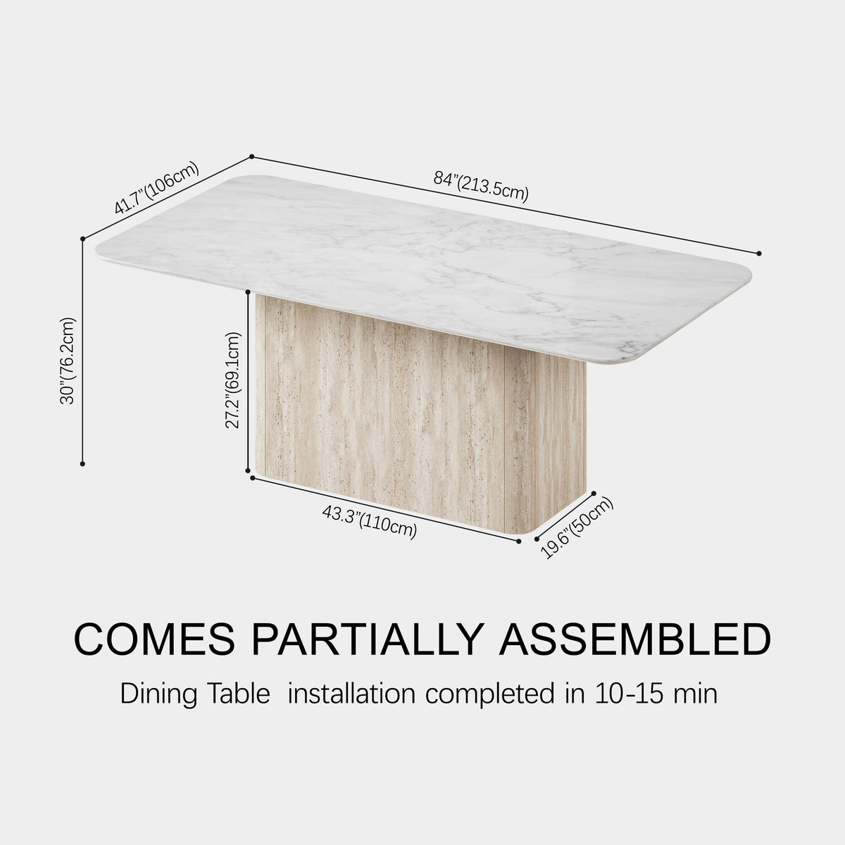 Tivoli Dining Table 84"W