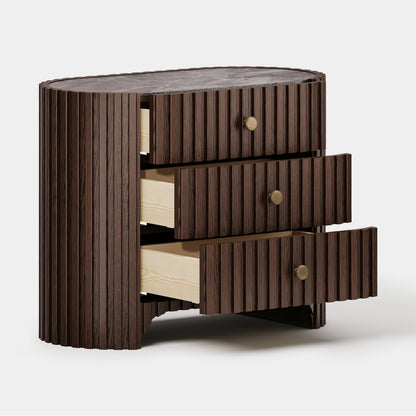 Sinclair Fluted Stone Nightstand