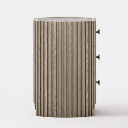 Sinclair Fluted Stone Nightstand 30"W