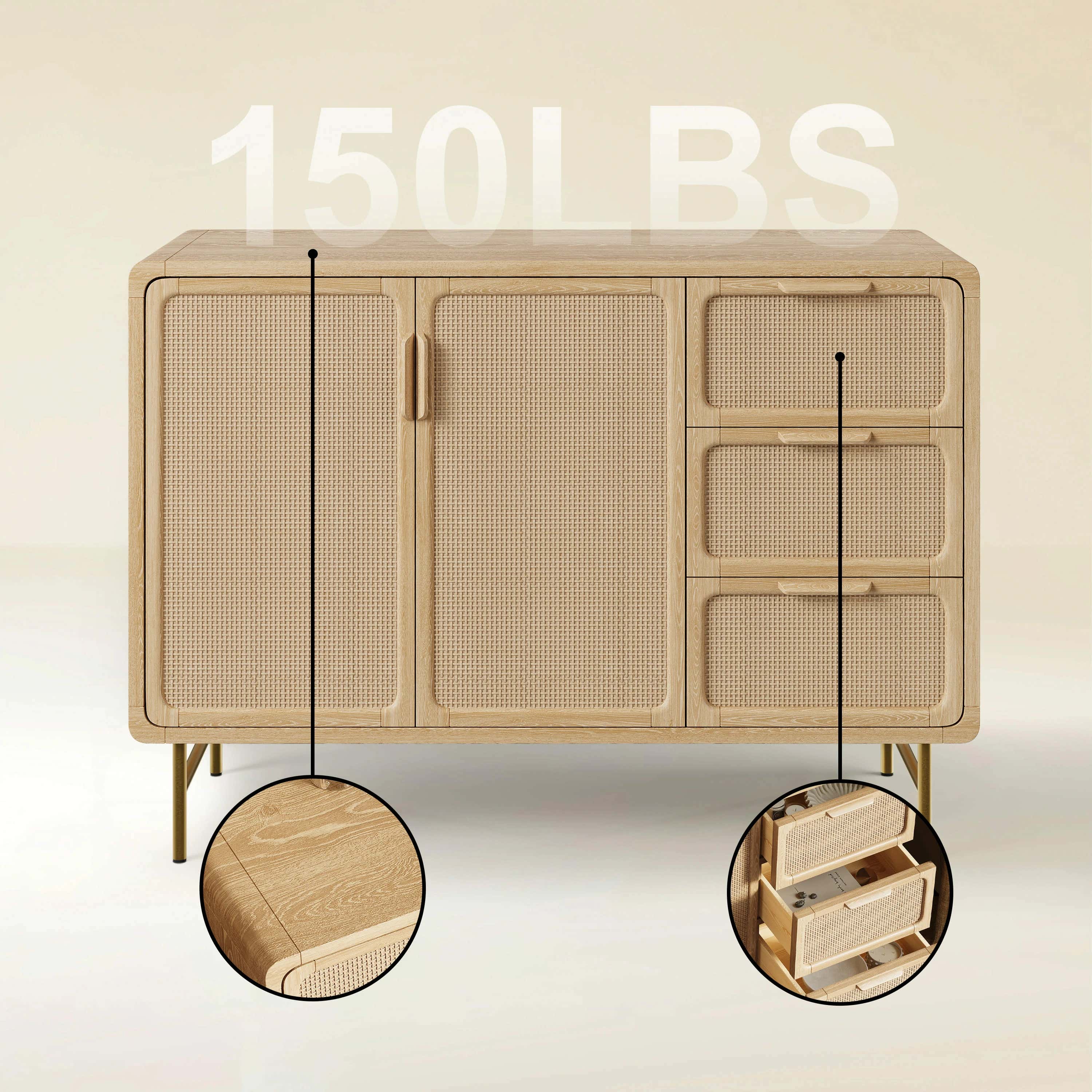 Ventura Rattan Sideboard 50"W