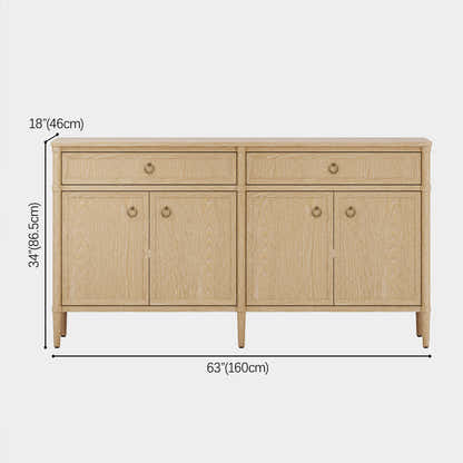 Maison Oak Finish 4-Door 2-Drawer Sideboard