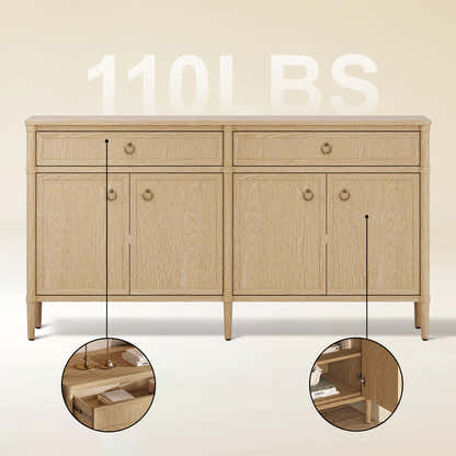 Maison Oak Finish 4-Door 2-Drawer Sideboard