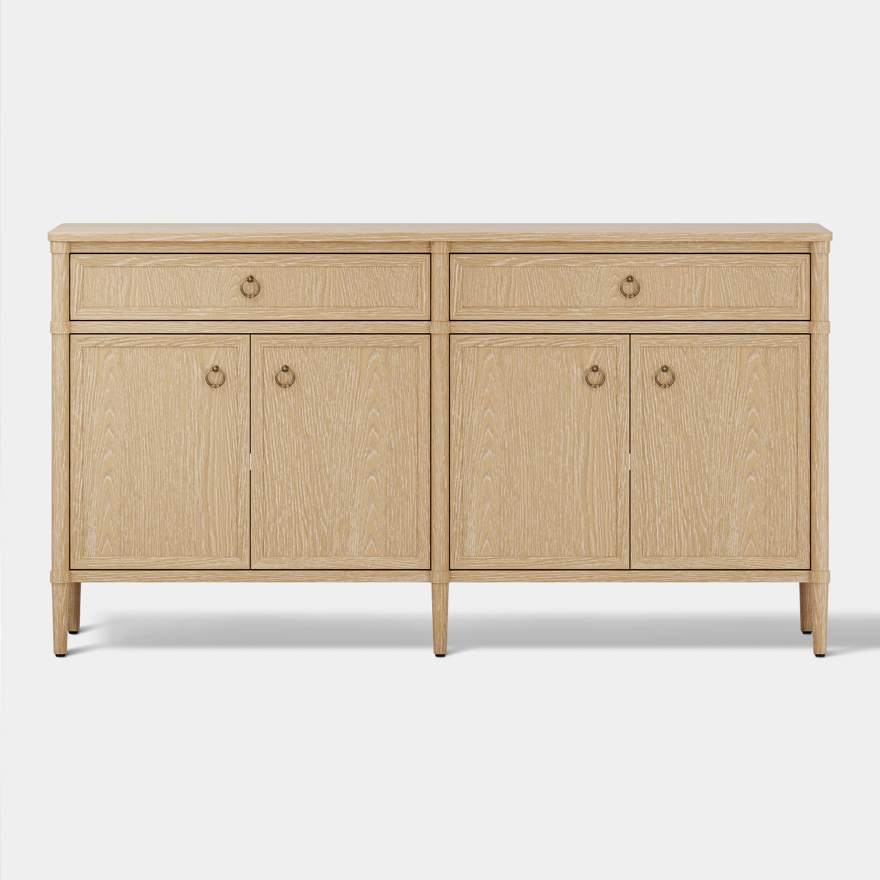 Maison Oak Finish 4-Door 2-Drawer Sideboard