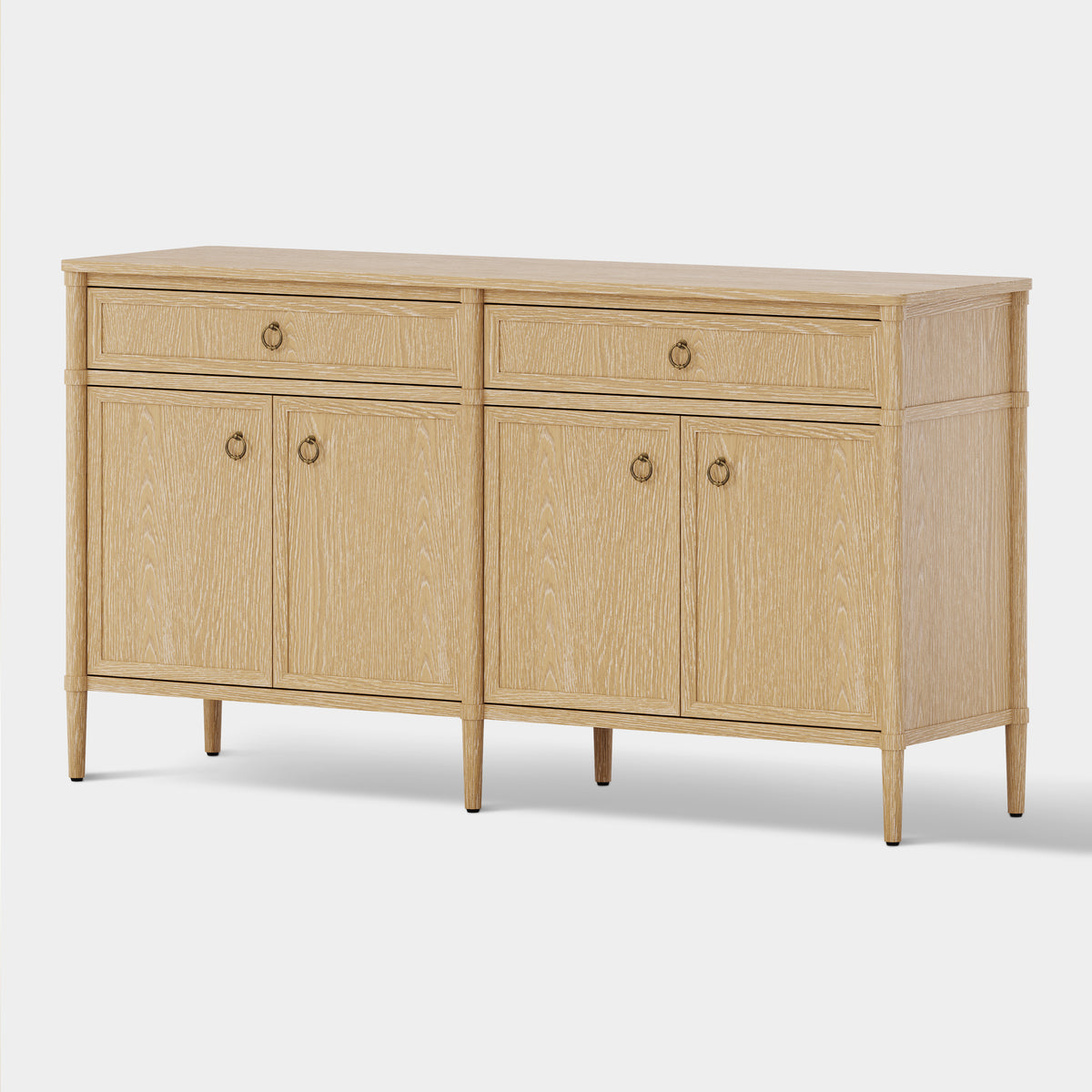 Maison Oak Finish 4-Door 2-Drawer Sideboard