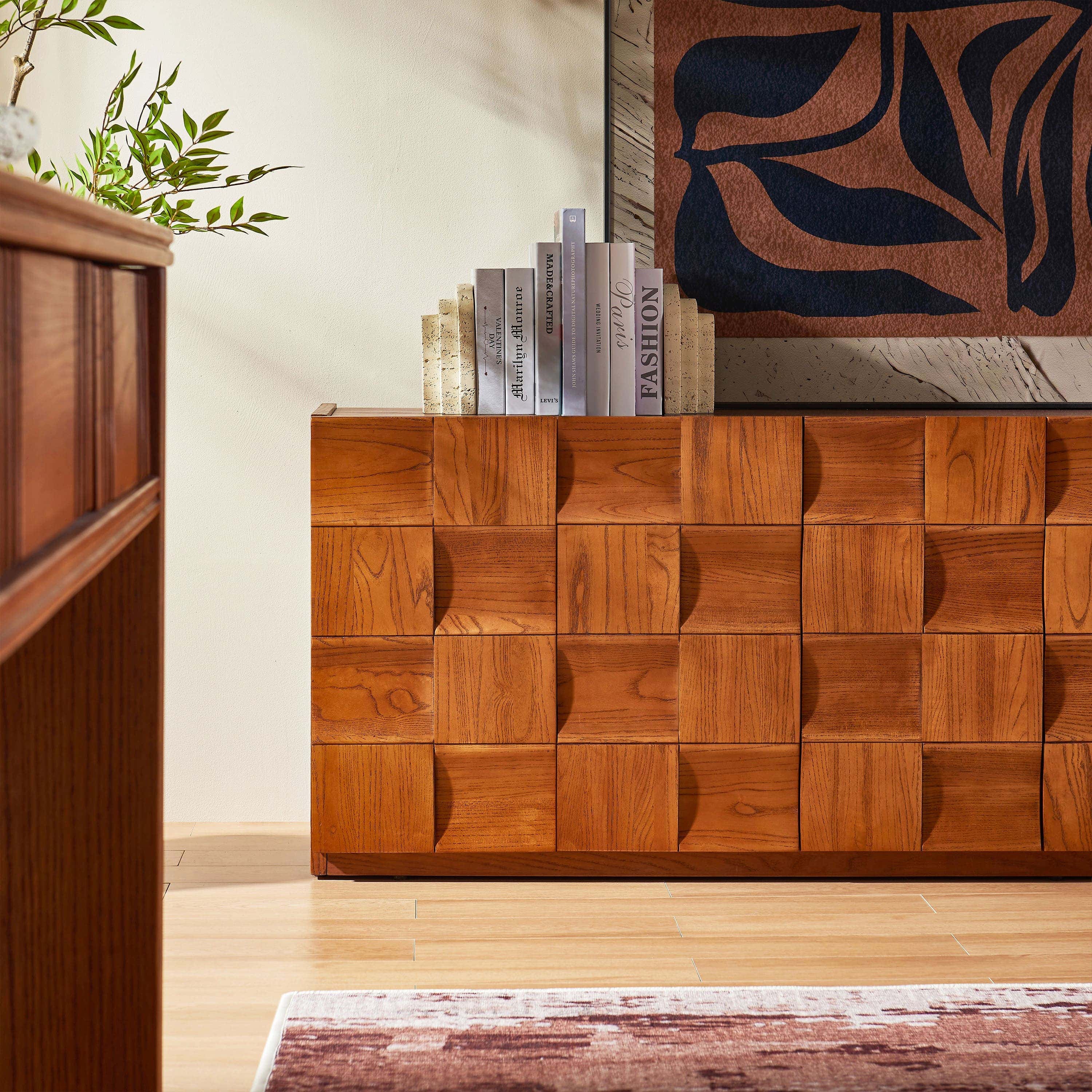 Terra Cube Emboss  Media Console 71”