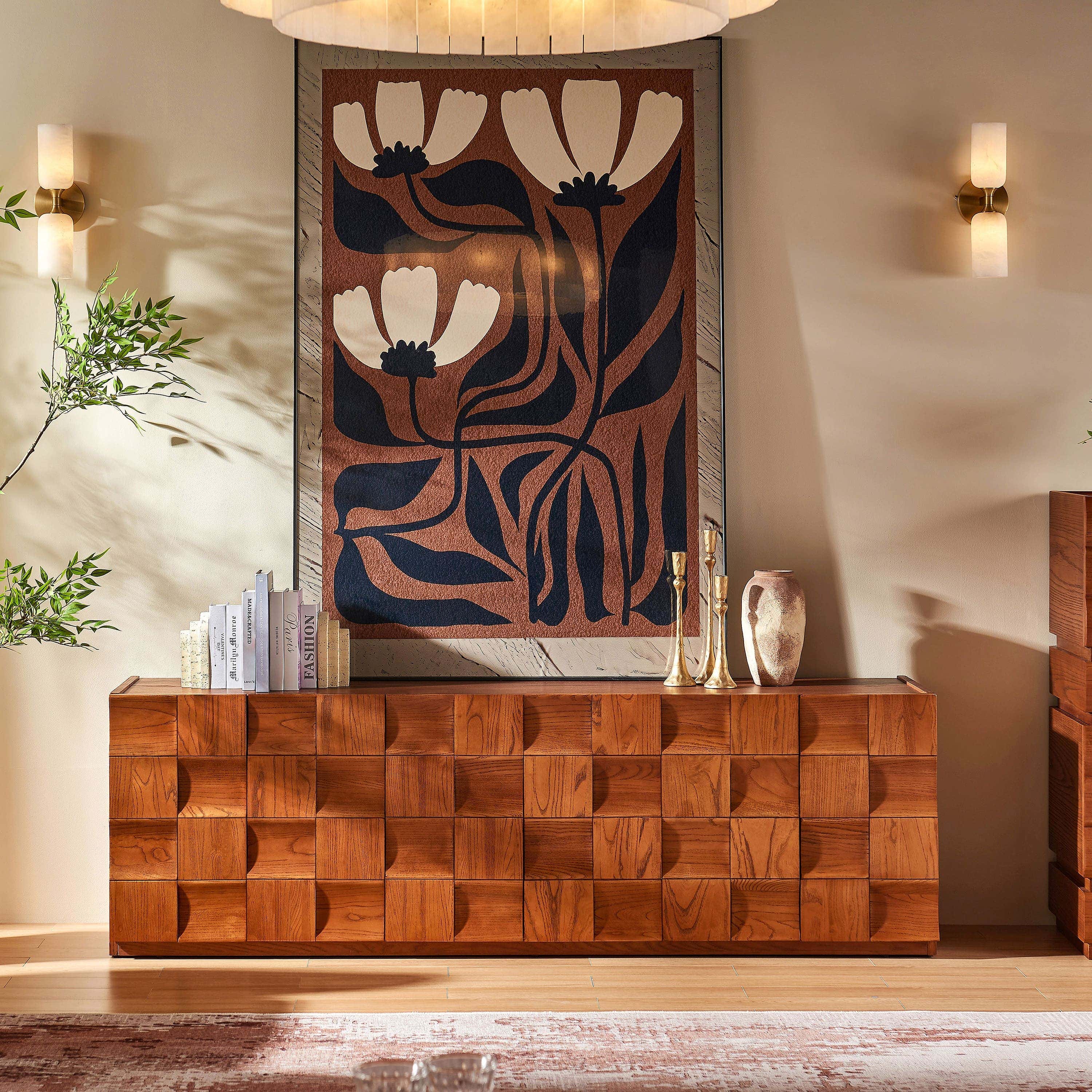 Terra Cube Emboss  Media Console 71”