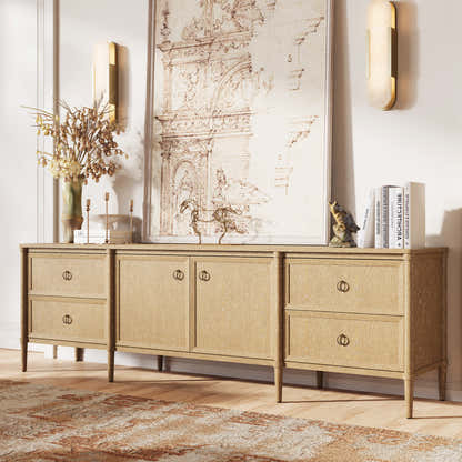 Maison Oak Media Console 84"