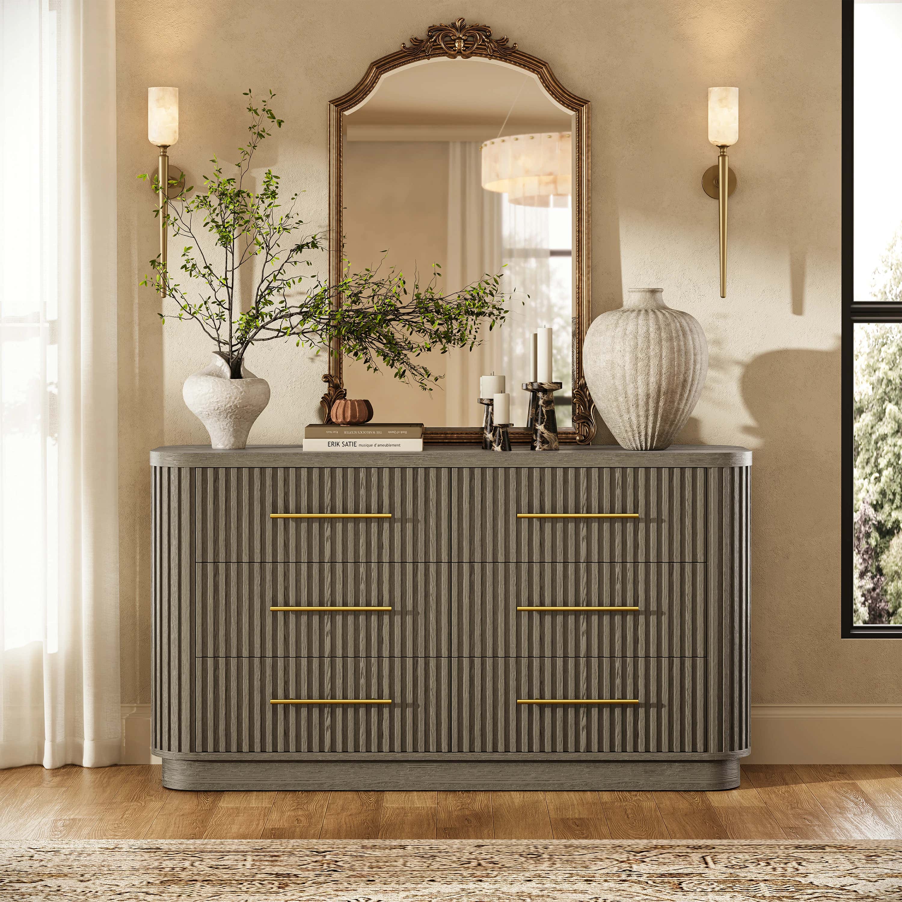 Sinclair Fluted 6-Drawer Chest 60"W