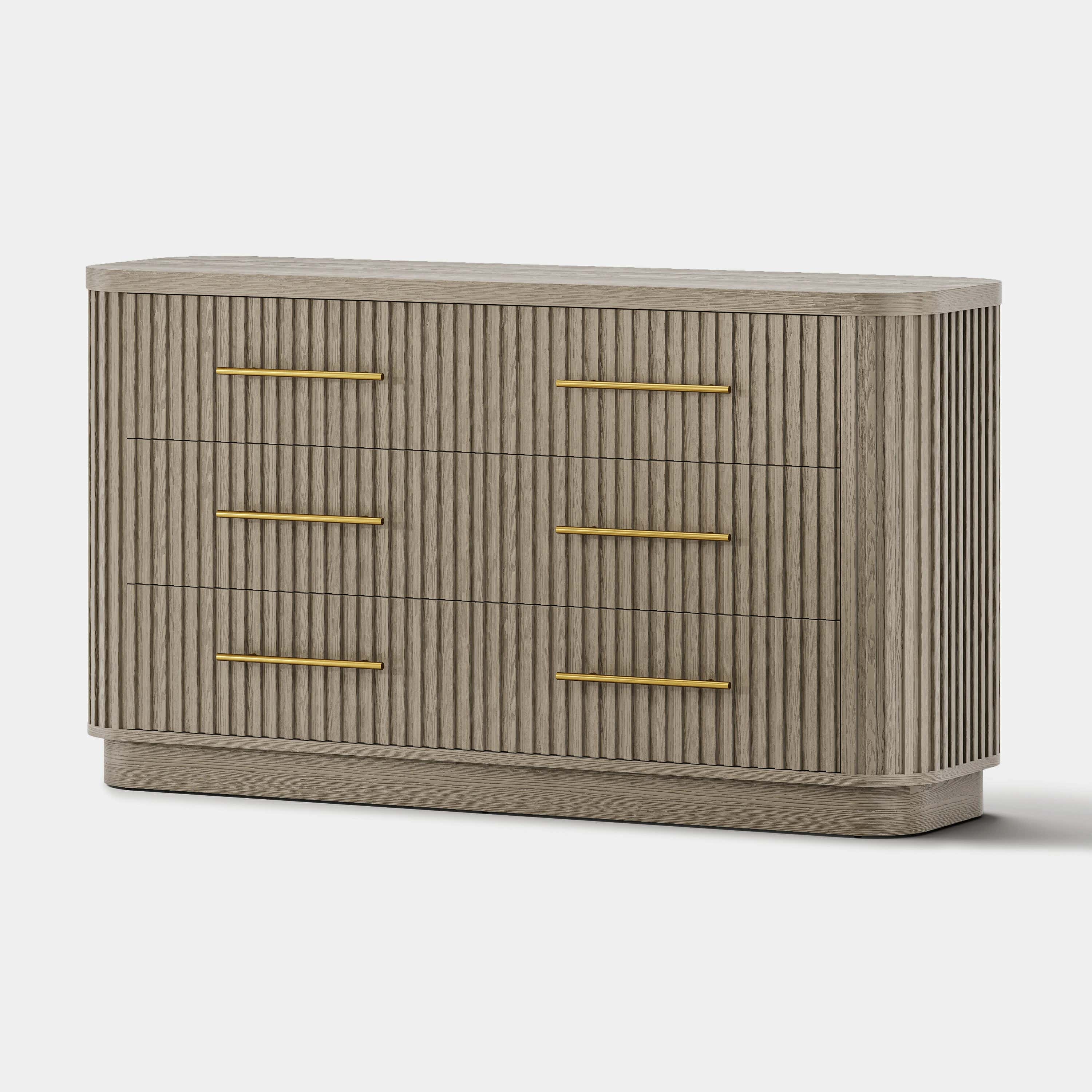 Sinclair Fluted 6-Drawer Chest 60"W