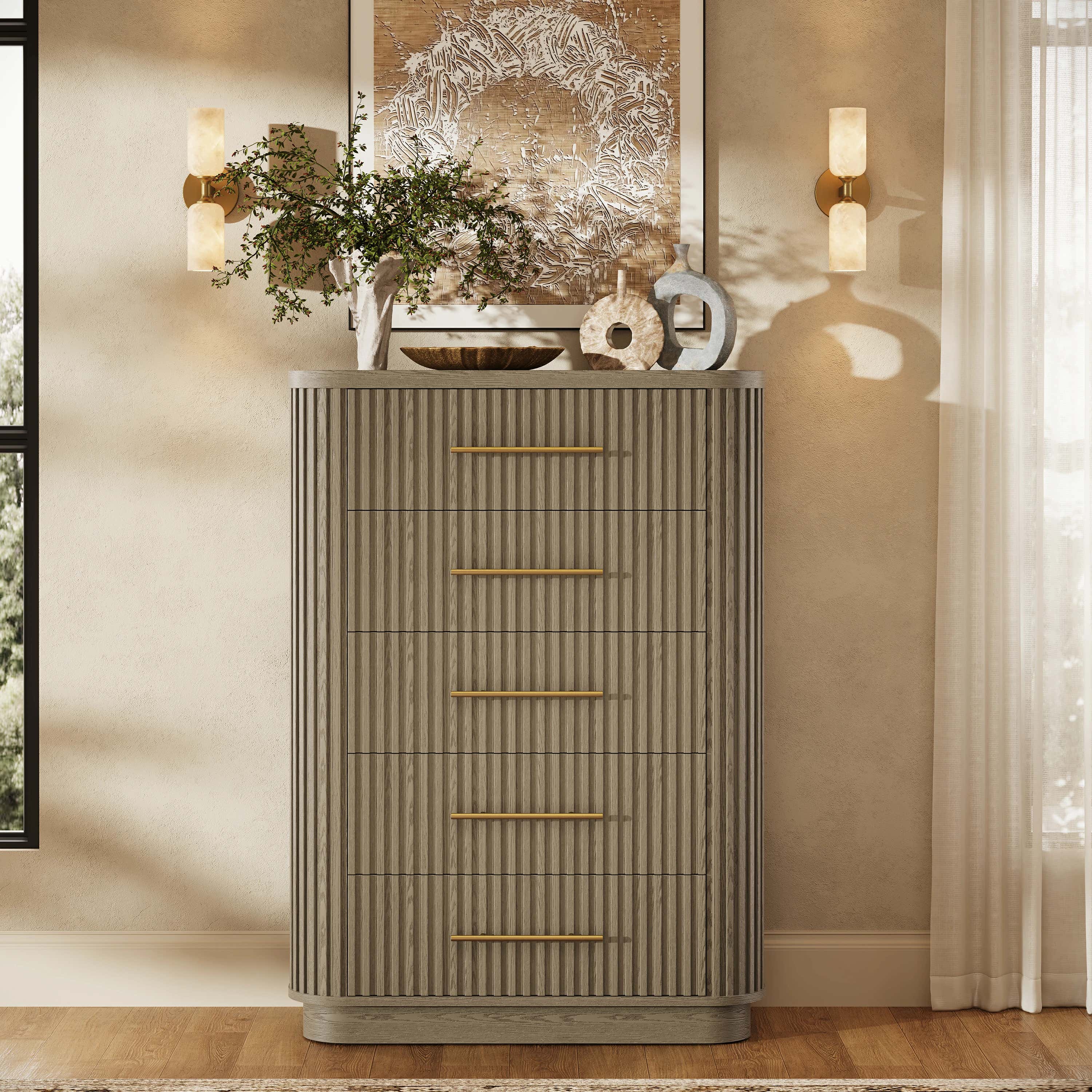 Sinclair Fluted 5-Drawer Chest 39"W