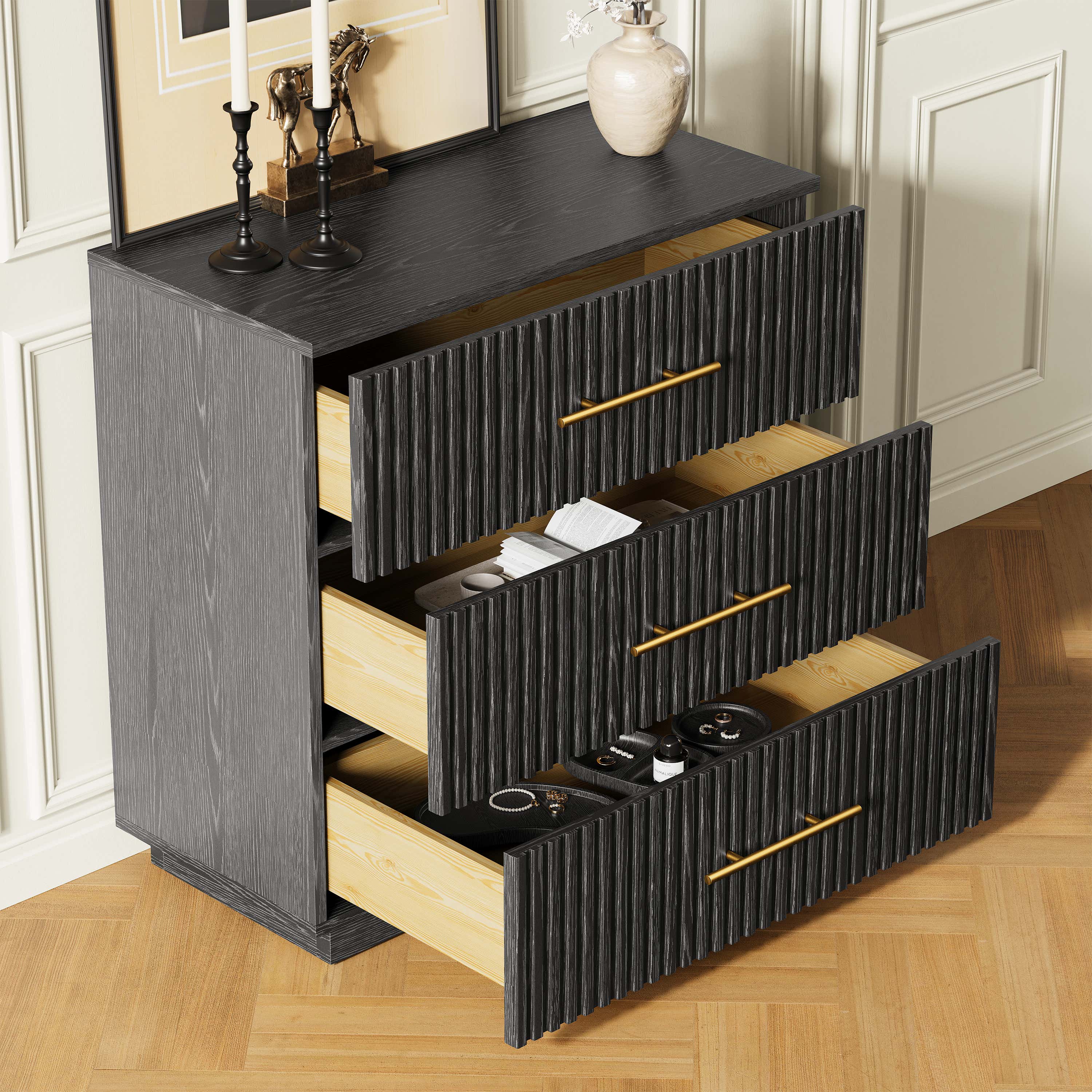 Holt 95" Oak 9-Drawer Chest(Set of 3)