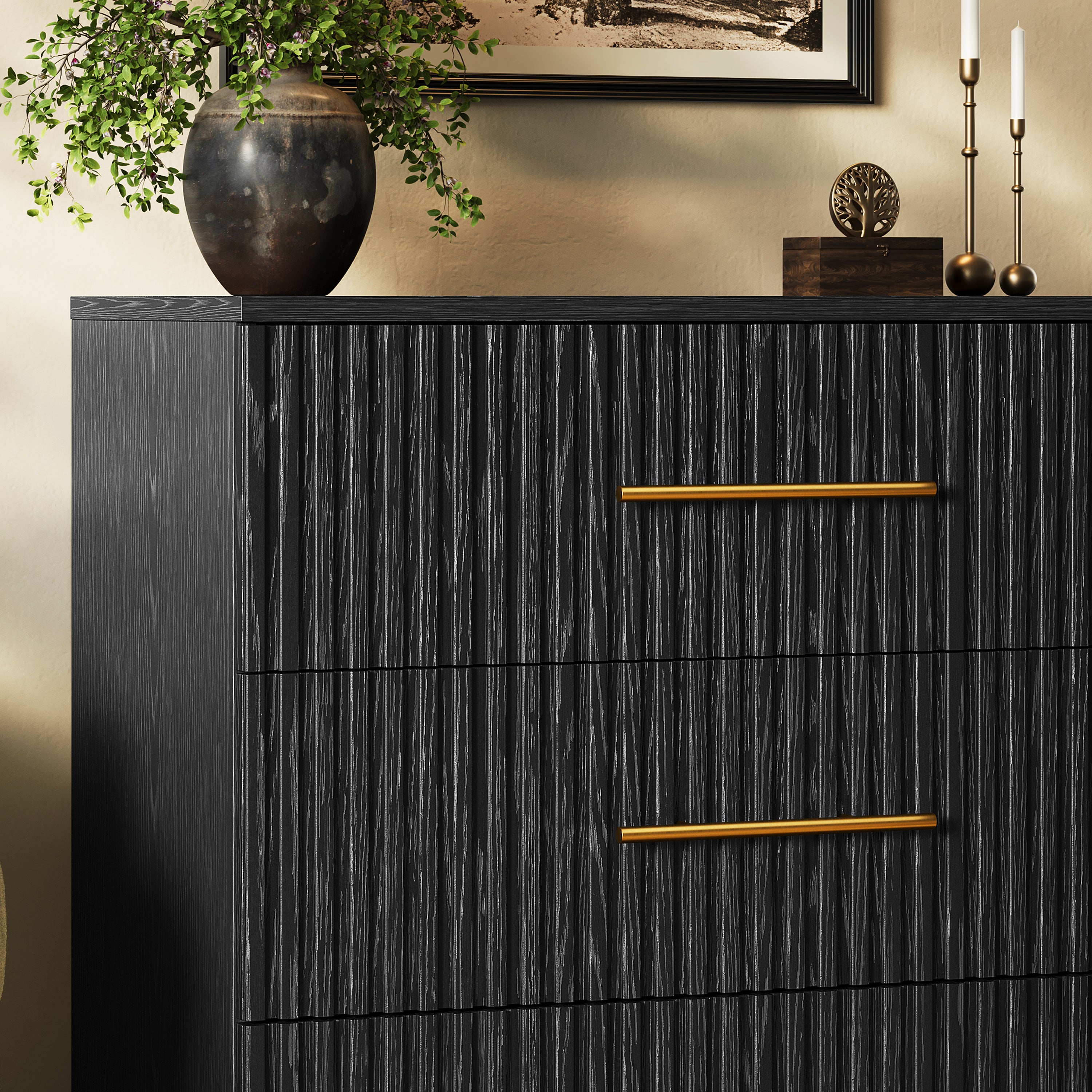 Holt 126" Oak 12-Drawer Chest(Set of 4)