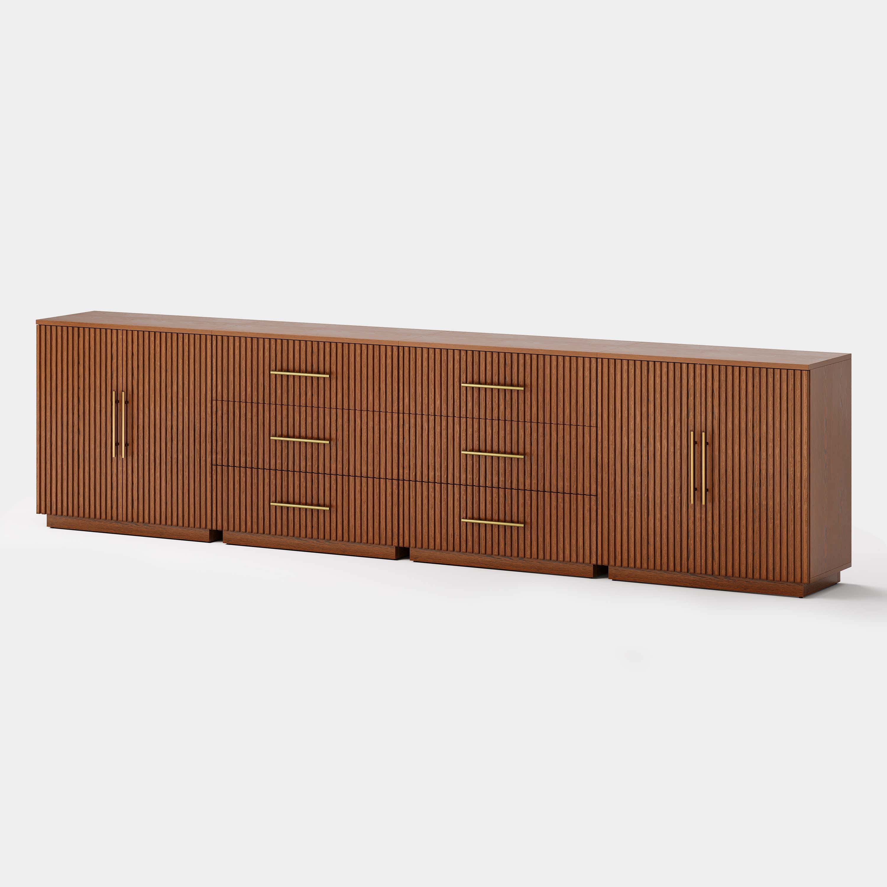 Holt Oak Modular Media Console (Set of 4)