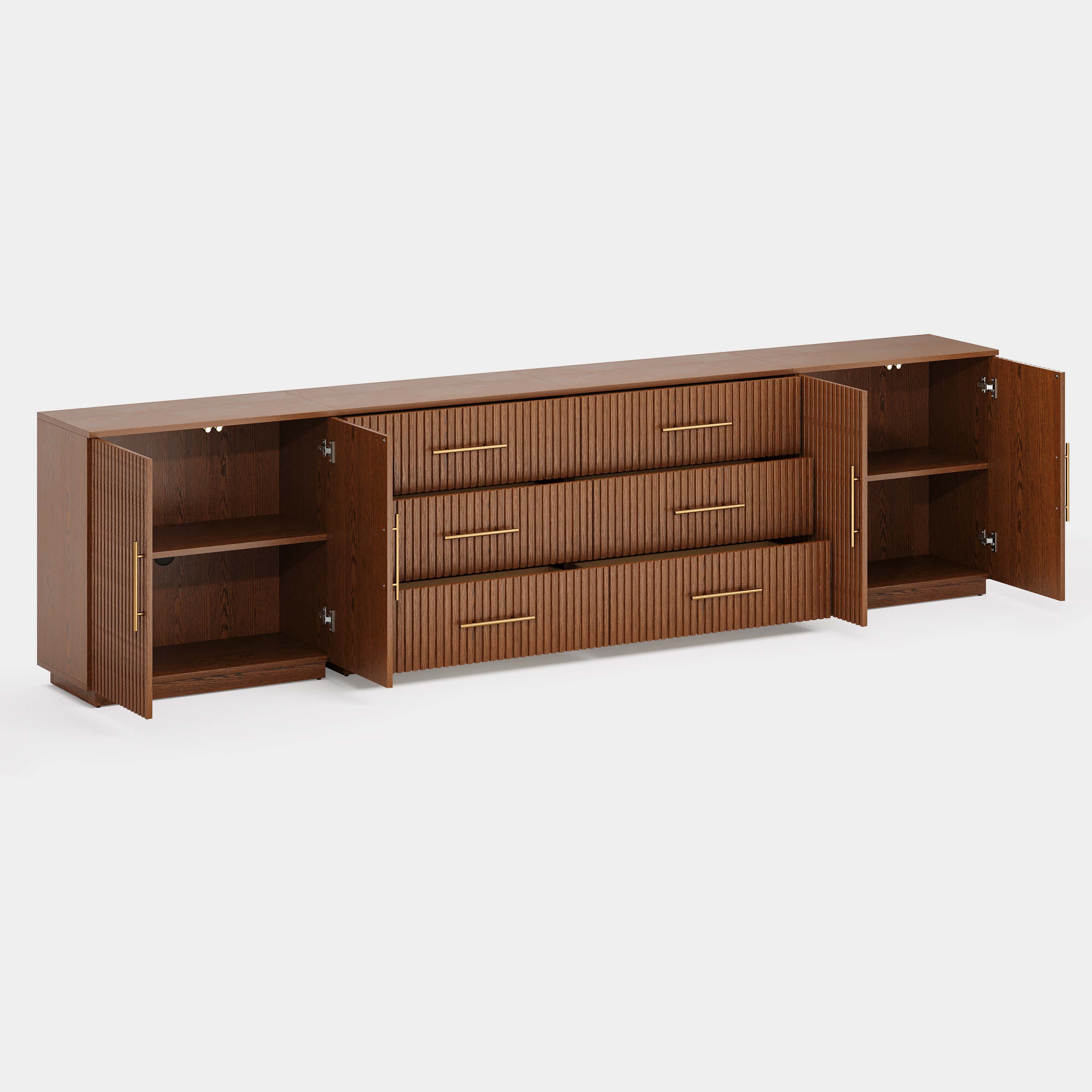 Holt Oak Modular Media Console (Set of 4)