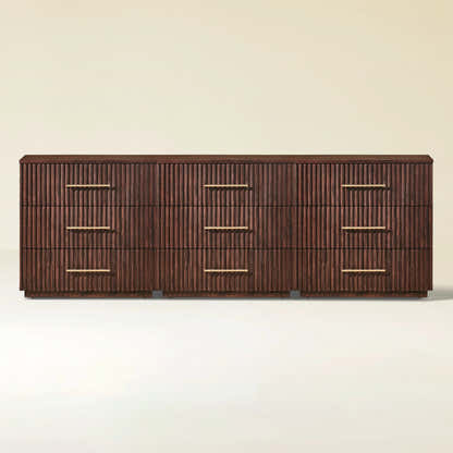 Holt 95" Oak 9-Drawer Chest(Set of 3)