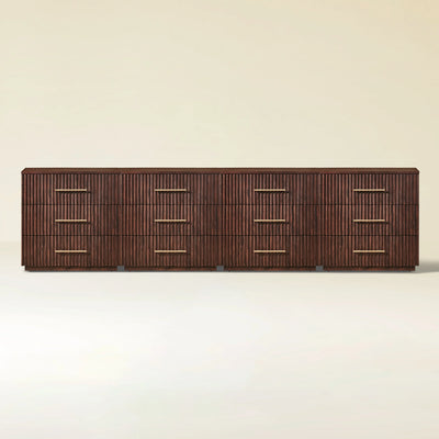 Holt 126" Oak 12-Drawer Chest(Set of 4)