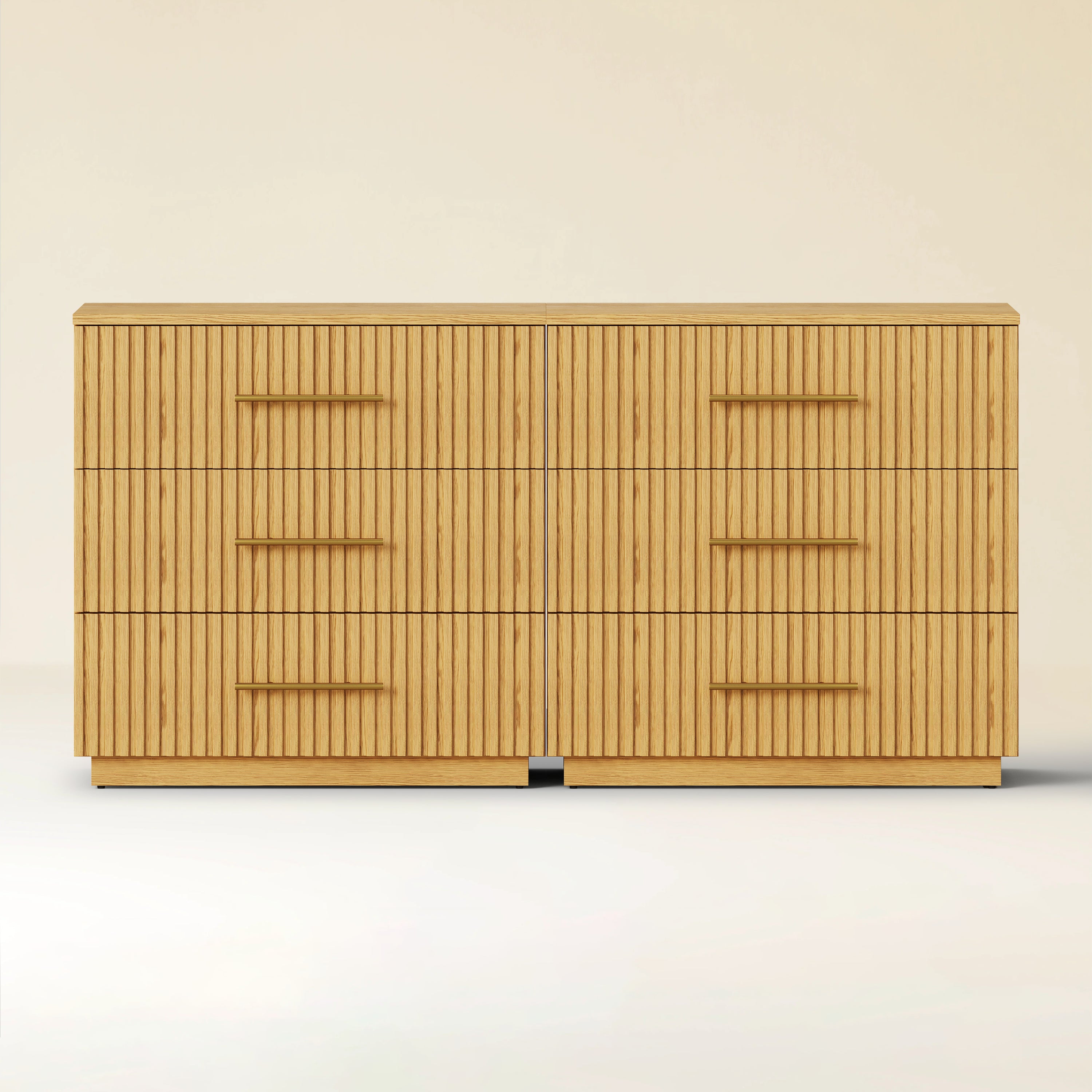 Holt 63“ Oak 6-Drawer Chest(Set of 2)