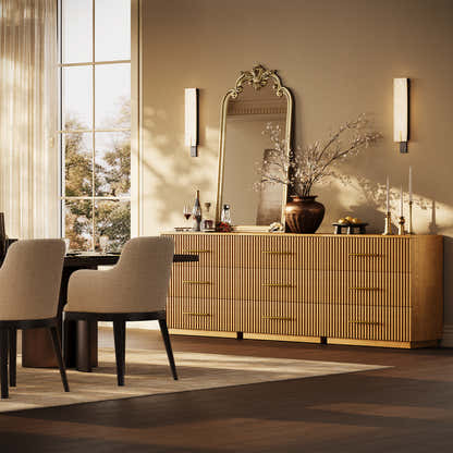 Holt 95" Oak 9-Drawer Chest(Set of 3)