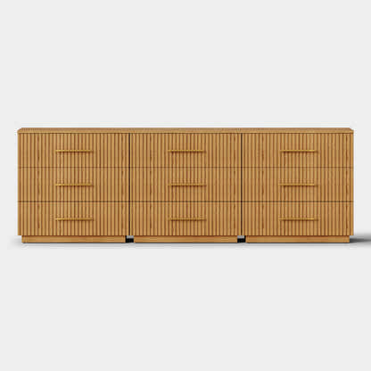 Holt 95" Oak 9-Drawer Chest(Set of 3)