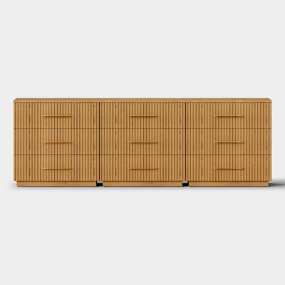 Holt 95" Oak 9-Drawer Chest(Set of 3)