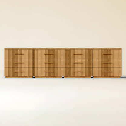 Holt 126" Oak 12-Drawer Chest(Set of 4)