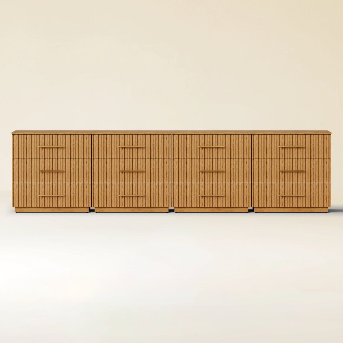 Holt 126" Oak 12-Drawer Chest(Set of 4)