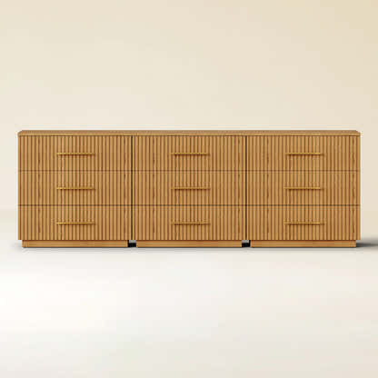 Holt 95" Oak 9-Drawer Chest(Set of 3)
