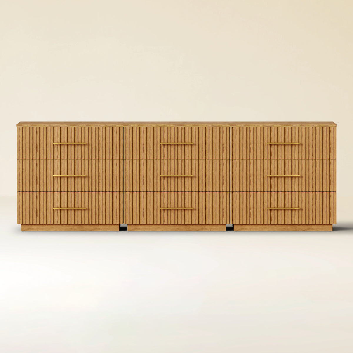 Holt 95" Oak 9-Drawer Chest(Set of 3)