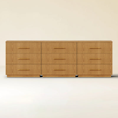 Holt 95" Oak 9-Drawer Chest(Set of 3)
