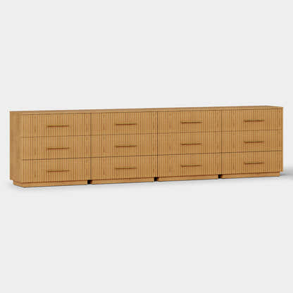 Holt 126" Oak 12-Drawer Chest(Set of 4)