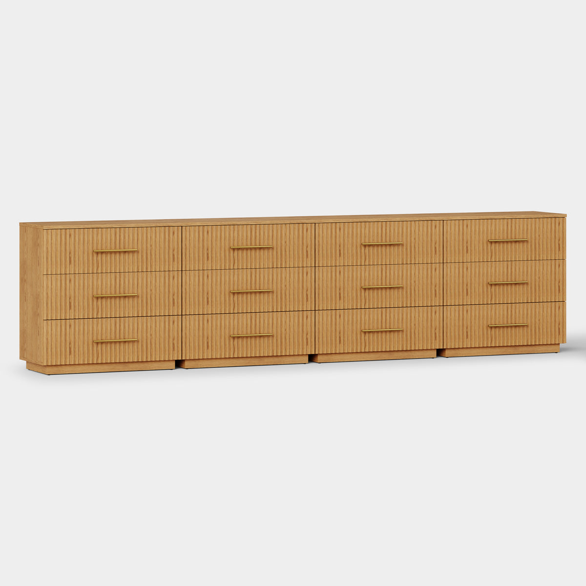 Holt 126" Oak 12-Drawer Chest(Set of 4)