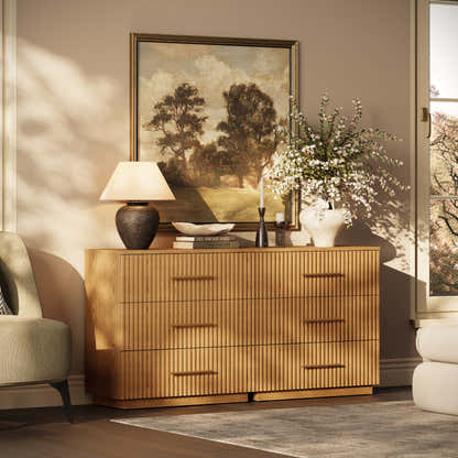 Holt 63“ Oak 6-Drawer Chest(Set of 2)