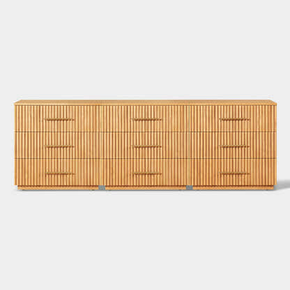 Holt 95" Oak 9-Drawer Chest(Set of 3)